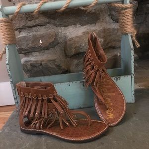 Sam Edelman brown fringe sandals